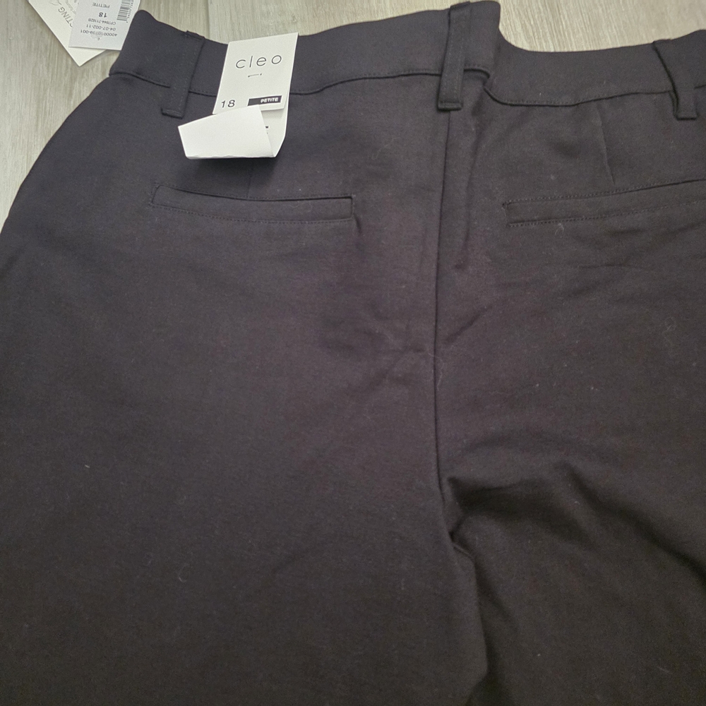 Cleo Petite Black Dress Pants Size 18 Straight Leg High Rise Work Career - Picture 8 of 13